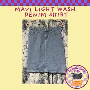 Mavi Light Wash Denim Skirt